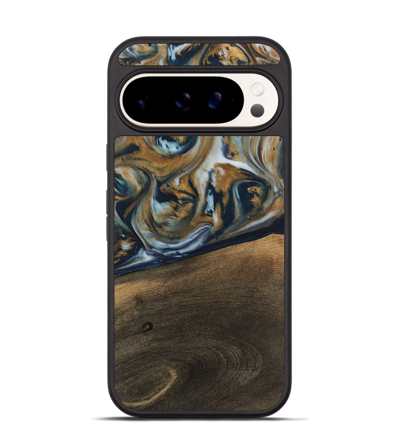 Pixel 9 Wood Phone Case - Magen (Teal & Gold, 744075)