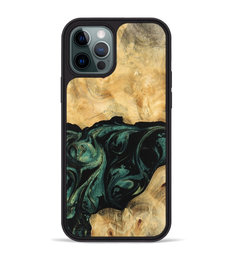 iPhone 12 Pro Max Wood Phone Case - Jagger (Green, 744077)