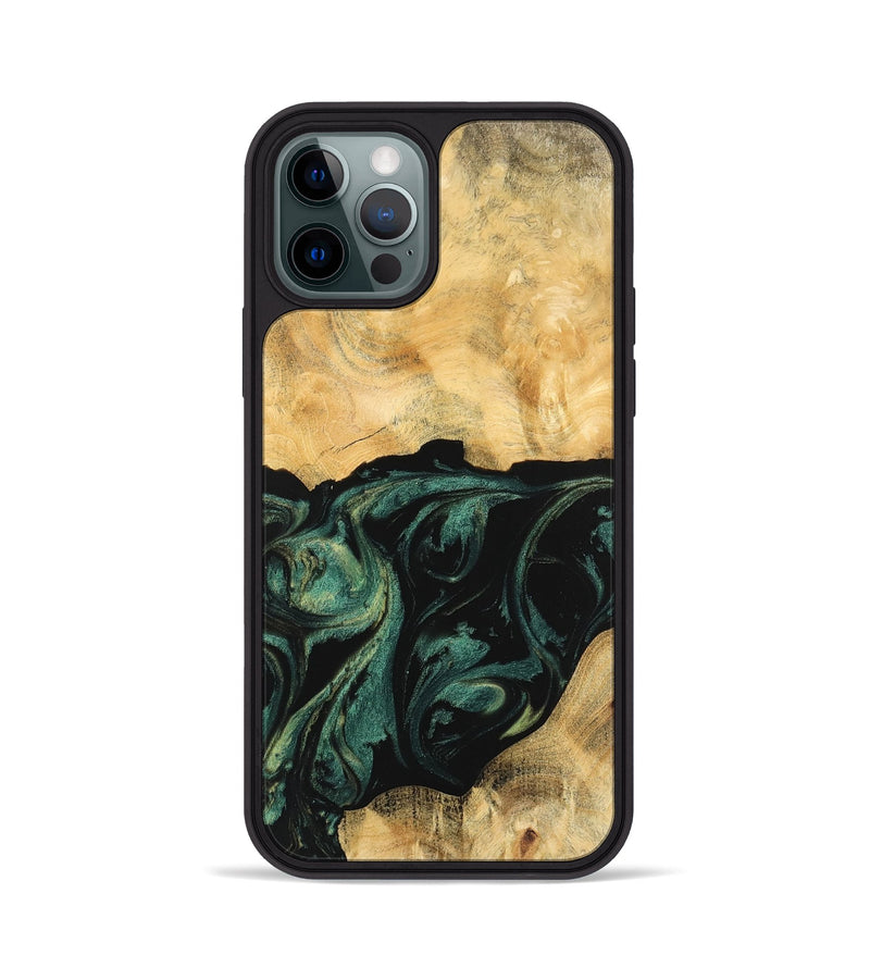 iPhone 12 Pro Wood Phone Case - Jagger (Green, 744077)