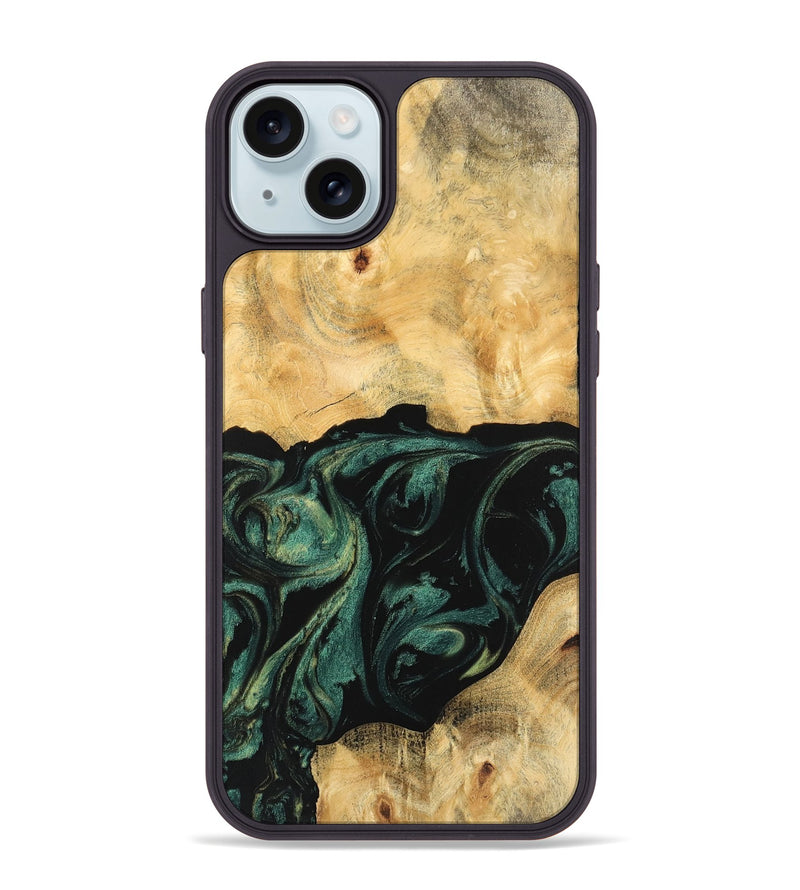 iPhone 15 Plus Wood Phone Case - Jagger (Green, 744077)