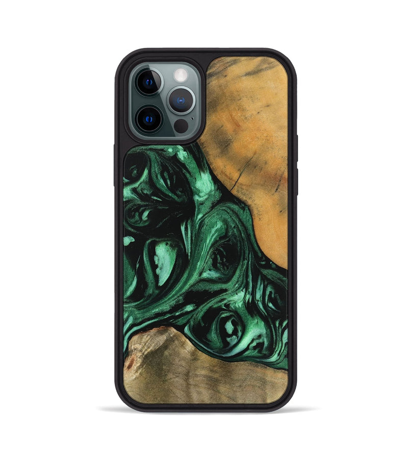 iPhone 12 Pro Wood Phone Case - Narida (Green, 744079)