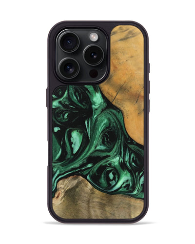 iPhone 16 Pro Wood Phone Case - Narida (Green, 744079)