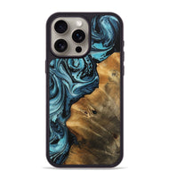 iPhone 15 Pro Max Wood Phone Case - Shailin (Blue, 744081)