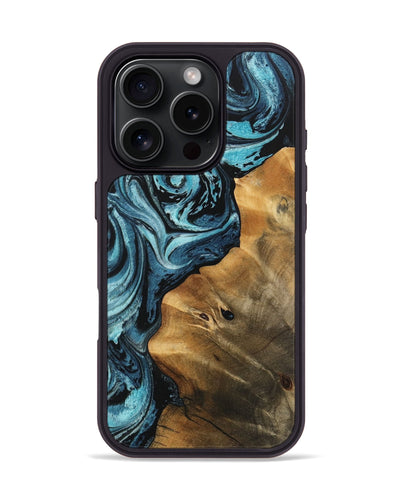 iPhone 16 Pro Wood Phone Case - Shailin (Blue, 744081)