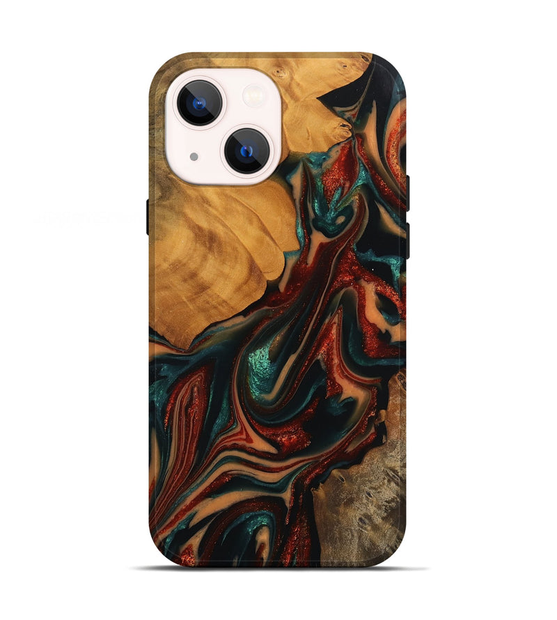 iPhone 13 Wood Live Edge Phone Case - Kellia (Red, 744084)