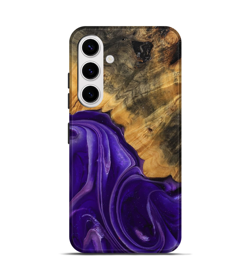 Galaxy S25 Wood Live Edge Phone Case - Emilda (Purple, 744094)