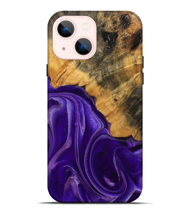 iPhone 14 Plus Wood Live Edge Phone Case - Emilda (Purple, 744094)