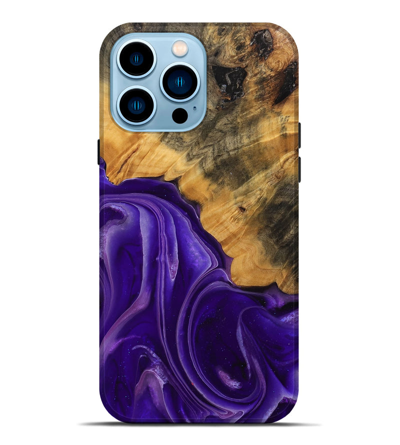 iPhone 14 Pro Max Wood Live Edge Phone Case - Emilda (Purple, 744094)