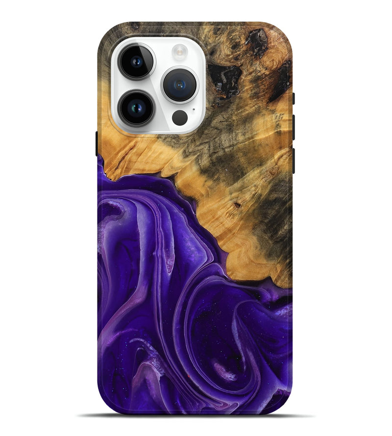 iPhone 15 Pro Max Wood Live Edge Phone Case - Emilda (Purple, 744094)