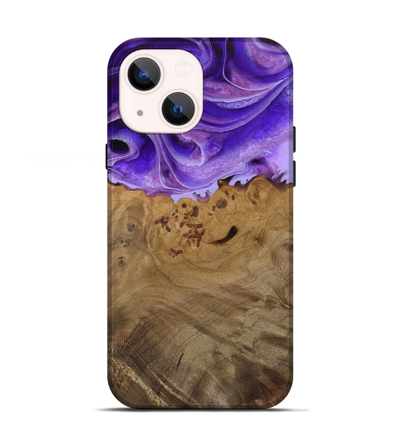 iPhone 13 Wood Live Edge Phone Case - Della (Purple, 744095)