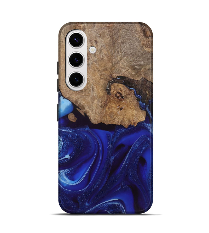 Galaxy S25 Wood Live Edge Phone Case - Rashawn (Blue, 744099)