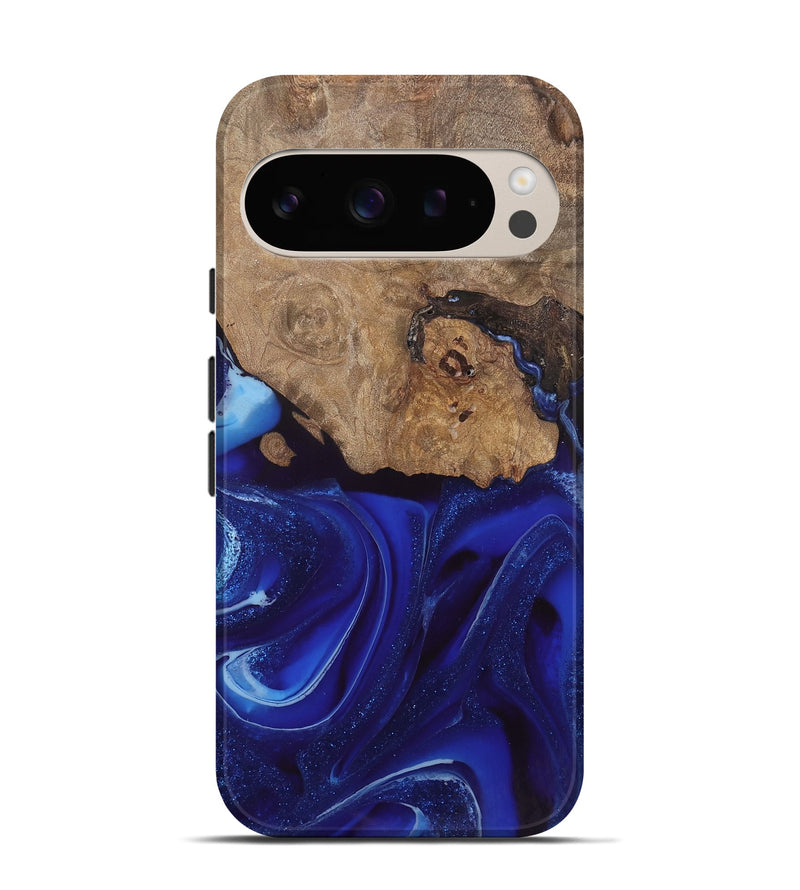 Pixel 9 Wood Live Edge Phone Case - Rashawn (Blue, 744099)