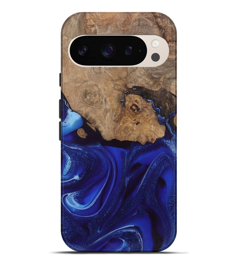 Pixel 9 Pro XL Wood Live Edge Phone Case - Rashawn (Blue, 744099)