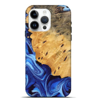 iPhone 15 Pro Max Wood Live Edge Phone Case - Dereck (Blue, 744100)