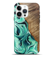 iPhone 15 Pro Max Wood Live Edge Phone Case - Anica (Green, 744101)