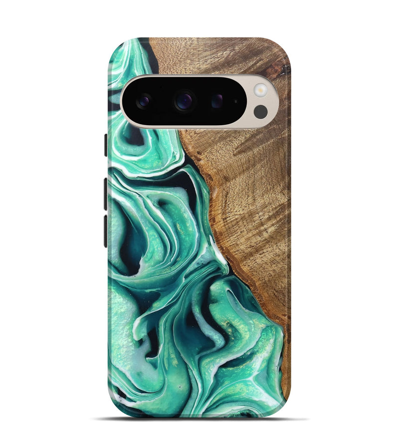 Pixel 9 Wood Live Edge Phone Case - Anica (Green, 744101)