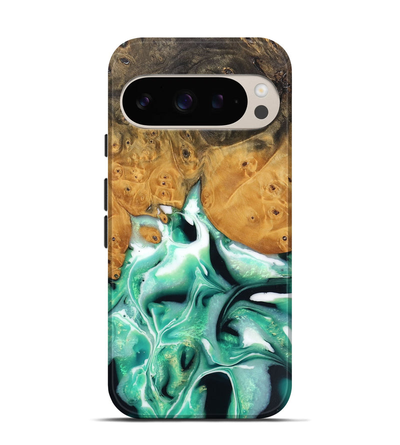 Pixel 9 Wood Live Edge Phone Case - DeeAnn (Green, 744105)