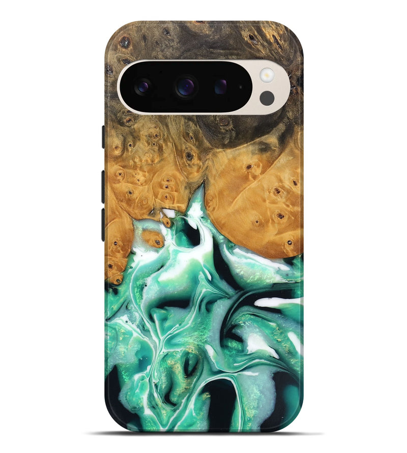 Pixel 9 Pro XL Wood Live Edge Phone Case - DeeAnn (Green, 744105)