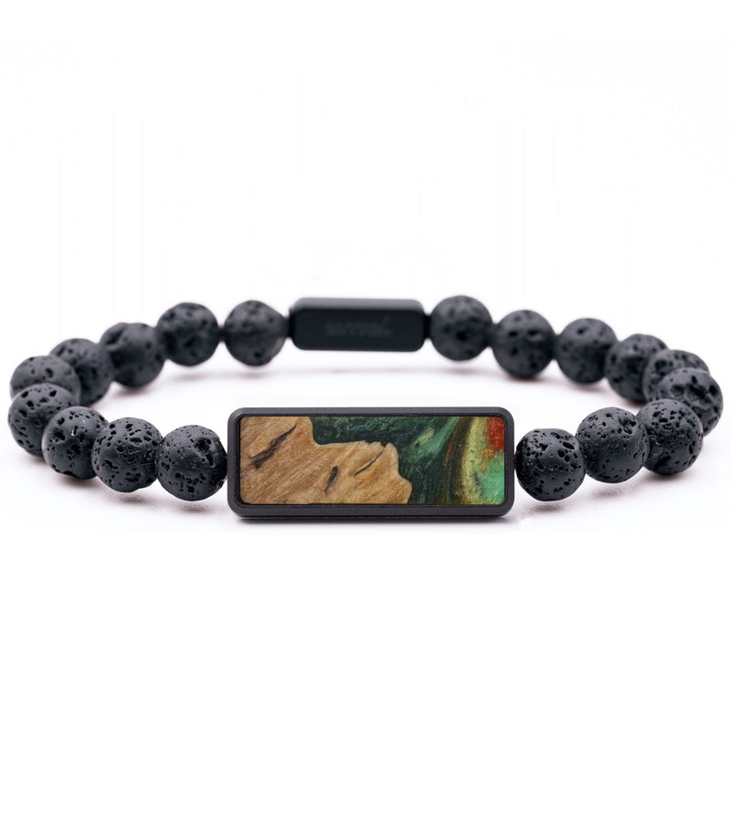 Lava Bead Wood Bracelet - Dora (Green, 744317)