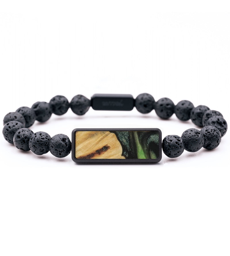 Lava Bead Wood Bracelet - Declan (Green, 744321)