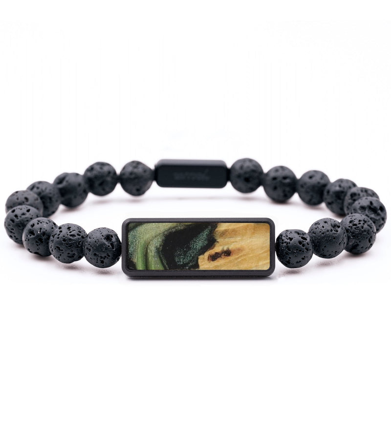 Lava Bead Wood Bracelet - Landen (Green, 744324)