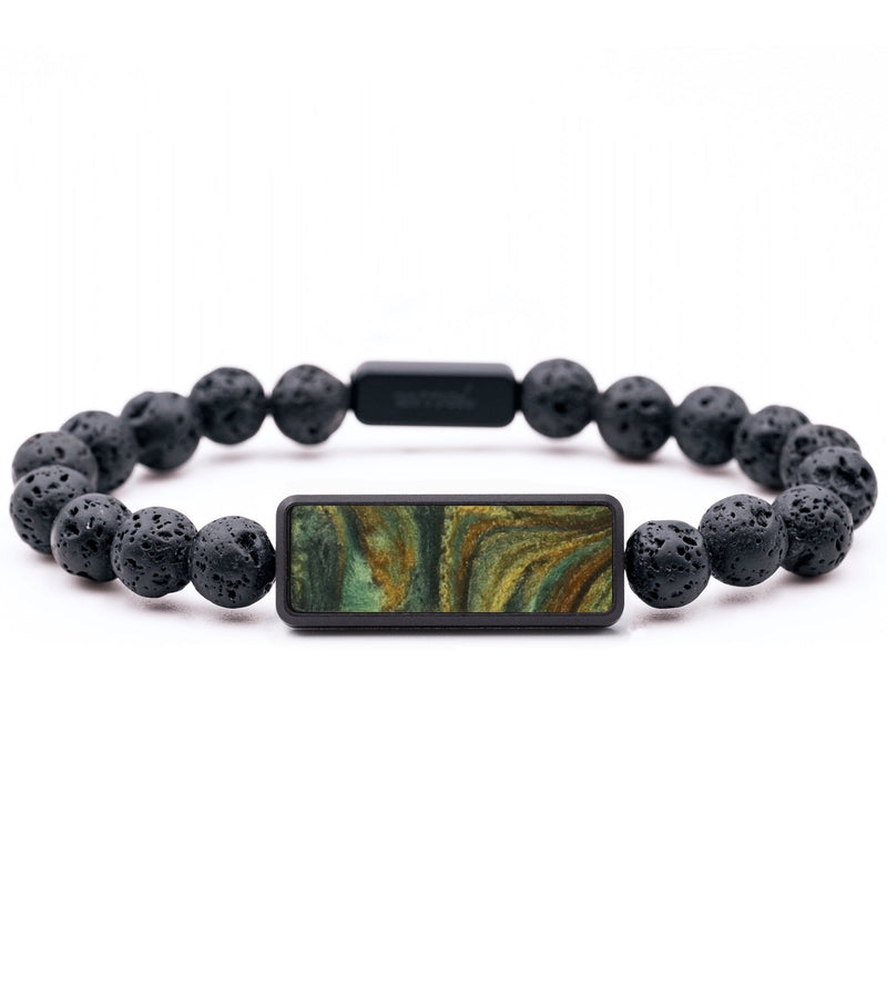 Lava Bead Wood Bracelet - Summer (Green, 744327)