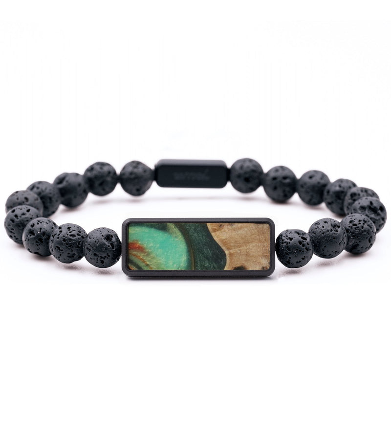 Lava Bead Wood Bracelet - Floyd (Green, 744328)