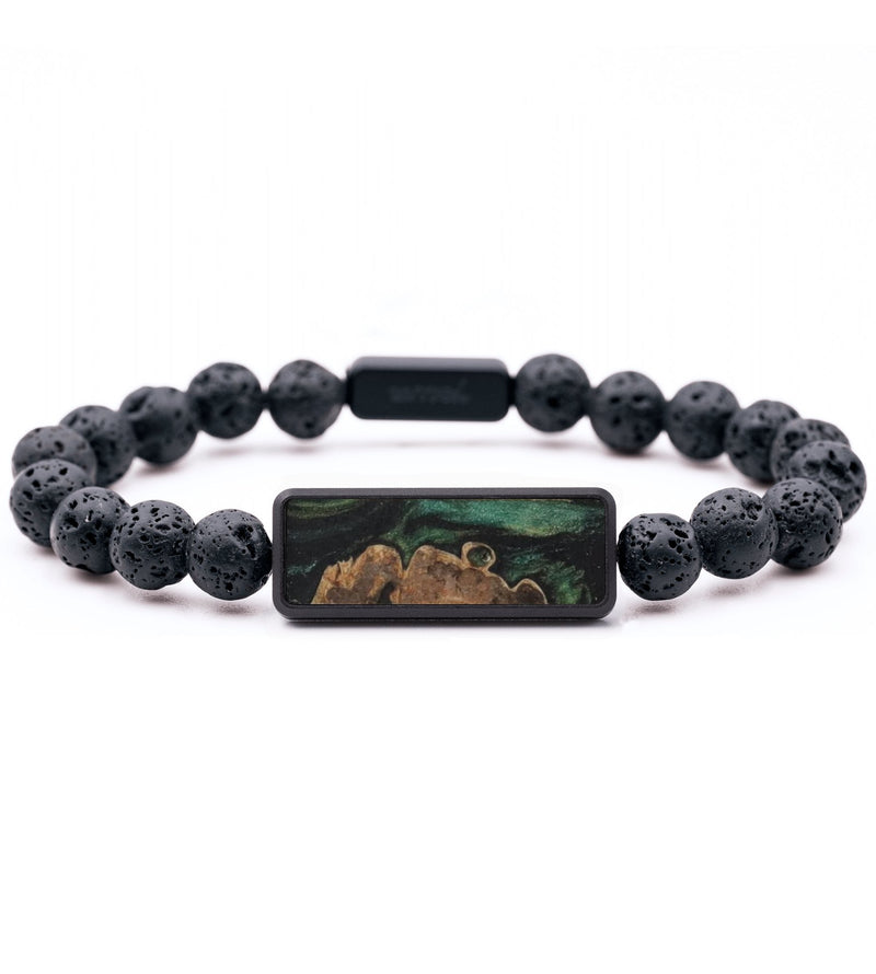 Lava Bead Wood Bracelet - Beckett (Green, 744333)