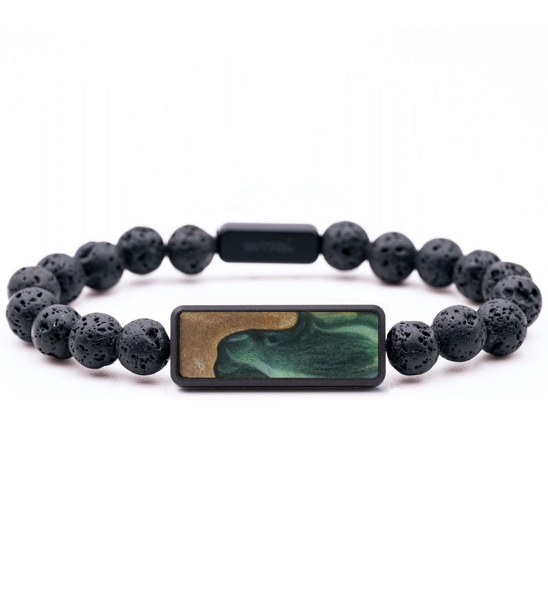 Lava Bead Wood Bracelet - Valerie (Green, 744338)