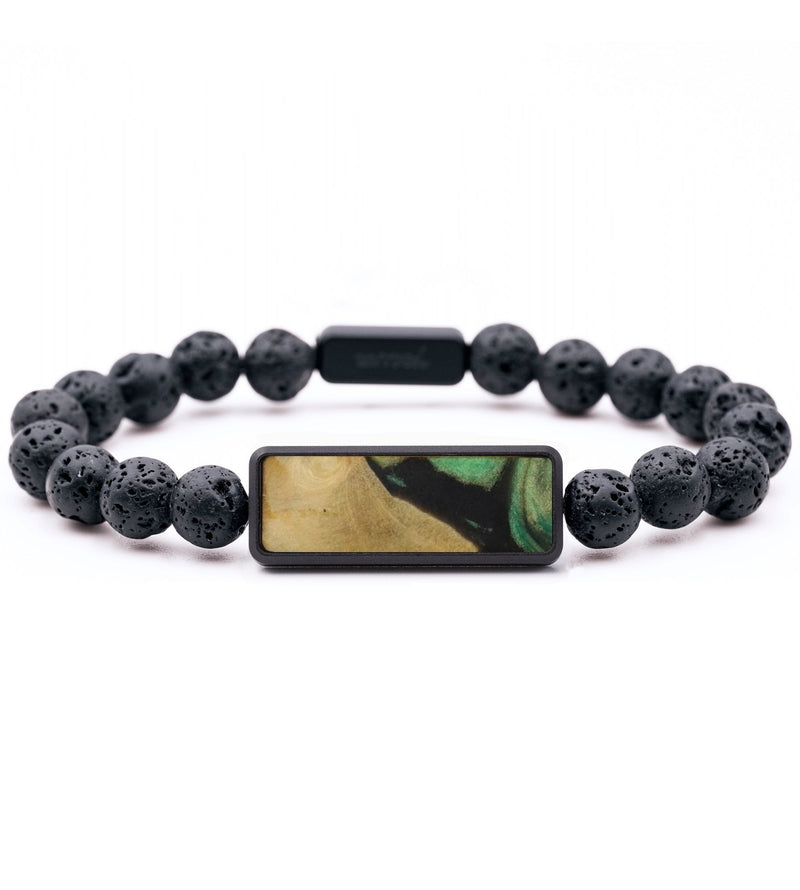 Lava Bead Wood Bracelet - Kiley (Green, 744341)