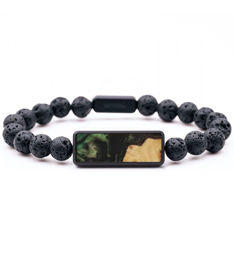 Lava Bead Wood Bracelet - Leland (Green, 744346)