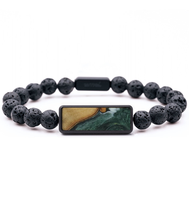 Lava Bead Wood Bracelet - Ryleigh (Green, 744351)