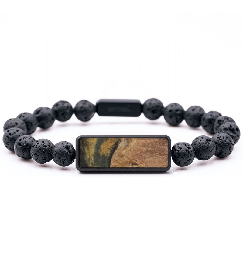 Lava Bead Wood Bracelet - Christian (Green, 744352)