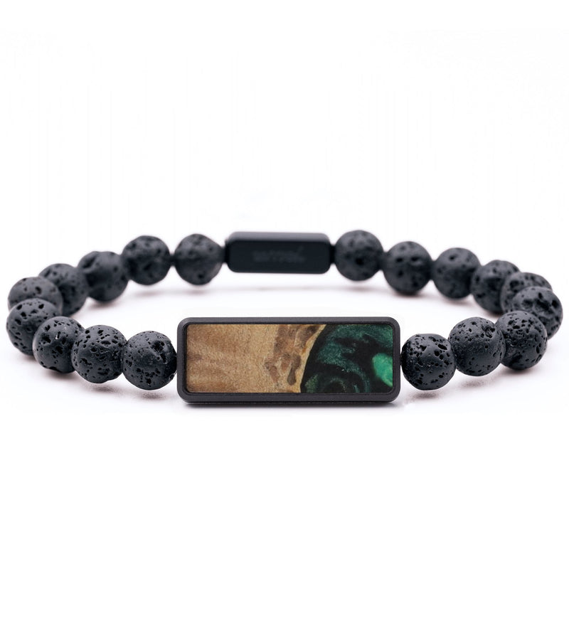 Lava Bead Wood Bracelet - Zara (Green, 744354)