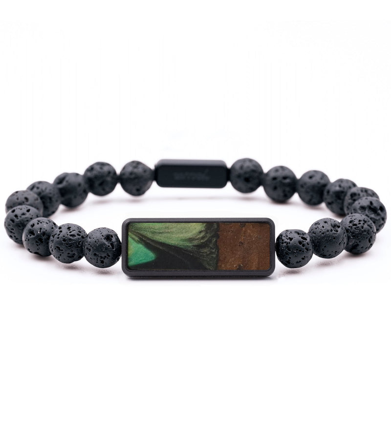 Lava Bead Wood Bracelet - Ricardo (Green, 744356)