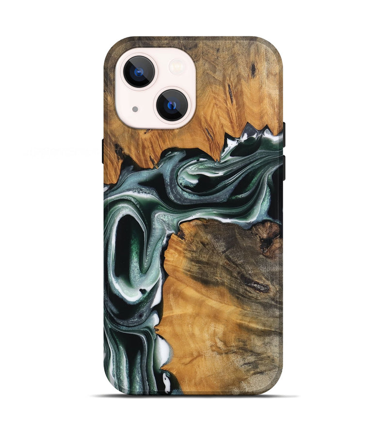 iPhone 13 Wood Live Edge Phone Case - Pascal (Green, 744360)