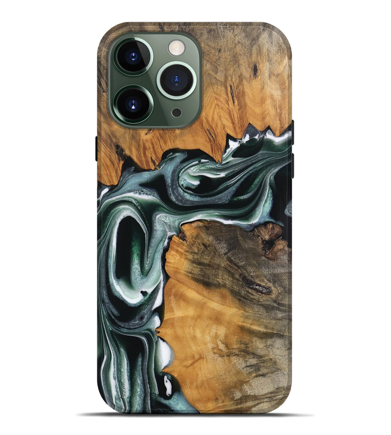 iPhone 13 Pro Max Wood Live Edge Phone Case - Pascal (Green, 744360)