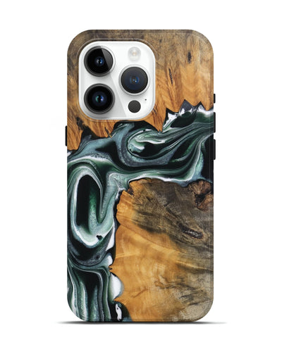 iPhone 15 Pro Wood Live Edge Phone Case - Pascal (Green, 744360)