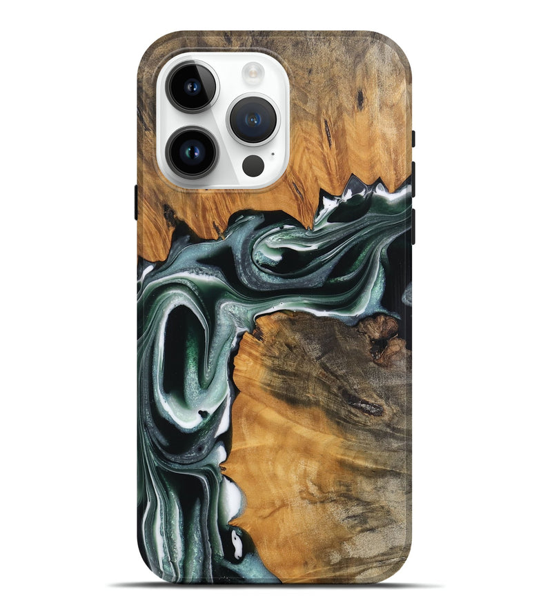 iPhone 15 Pro Max Wood Live Edge Phone Case - Pascal (Green, 744360)