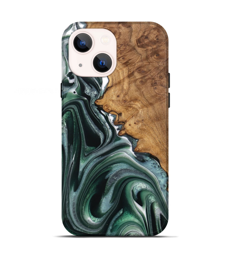 iPhone 13 Wood Live Edge Phone Case - Tonda (Green, 744362)