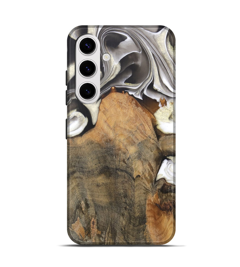 Galaxy S25 Wood Live Edge Phone Case - Jameson (Black & White, 744366)