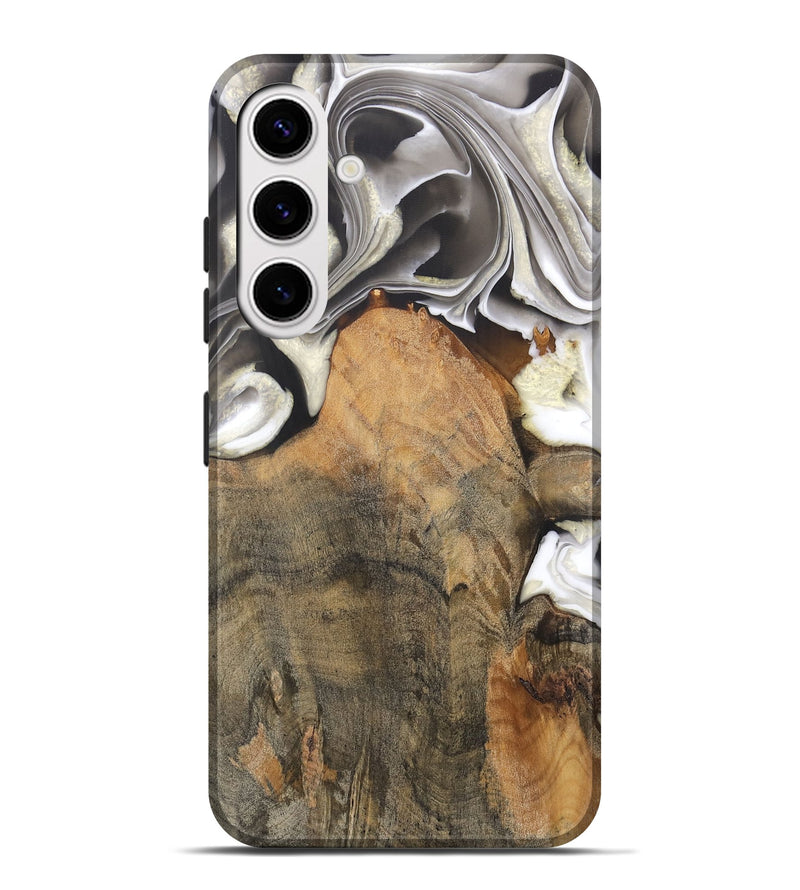 Galaxy S25 Plus Wood Live Edge Phone Case - Jameson (Black & White, 744366)