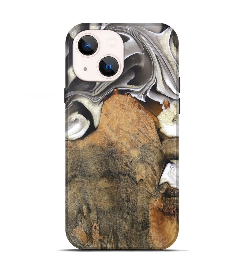 iPhone 13 Wood Live Edge Phone Case - Jameson (Black & White, 744366)