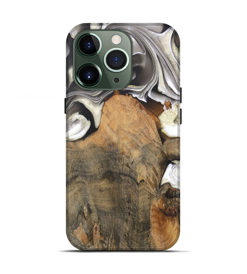 iPhone 13 Pro Wood Live Edge Phone Case - Jameson (Black & White, 744366)