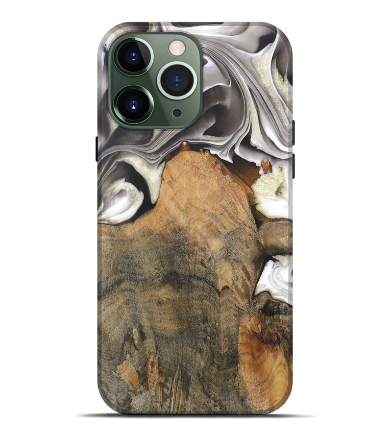 iPhone 13 Pro Max Wood Live Edge Phone Case - Jameson (Black & White, 744366)