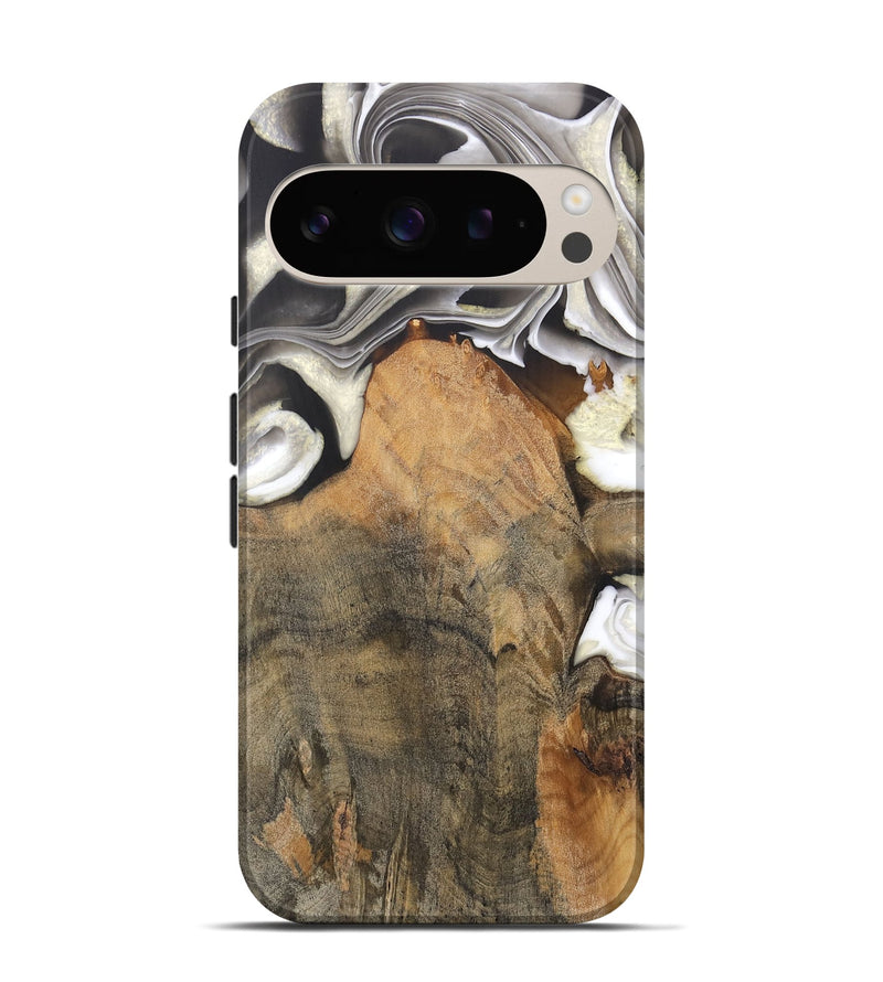 Pixel 9 Wood Live Edge Phone Case - Jameson (Black & White, 744366)