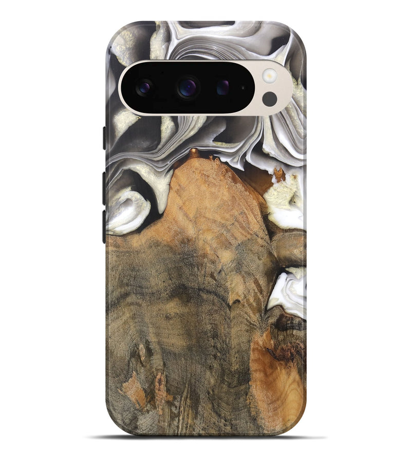 Pixel 9 Pro XL Wood Live Edge Phone Case - Jameson (Black & White, 744366)