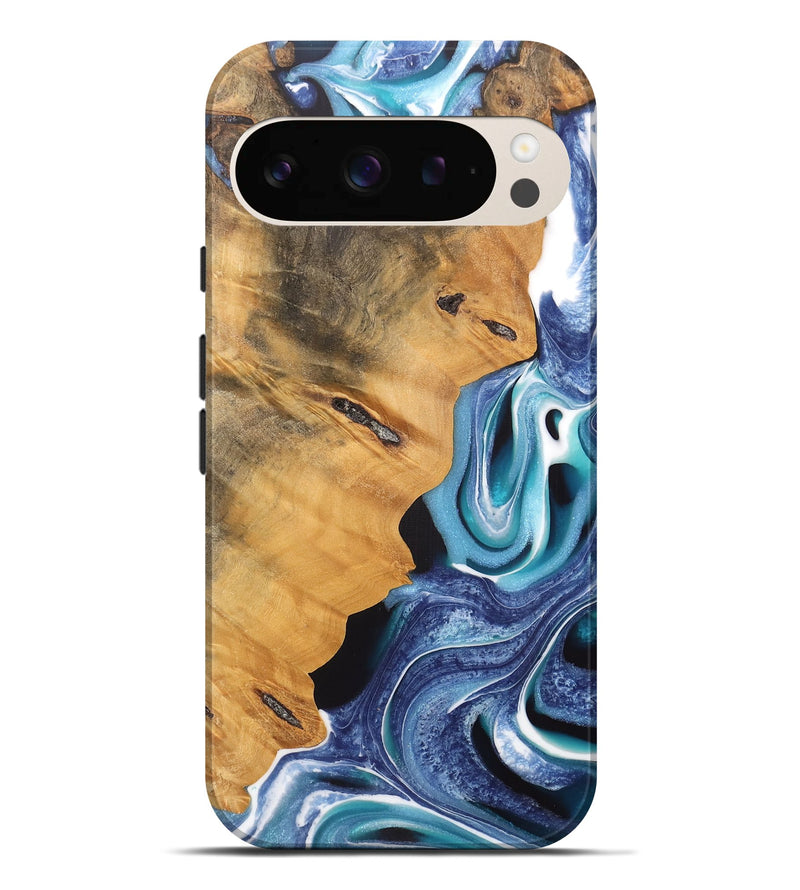 Pixel 9 Pro XL Wood Live Edge Phone Case - Junk (Blue, 744367)