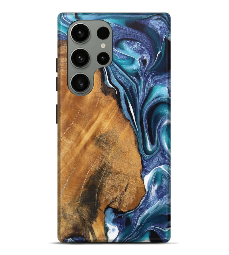 Galaxy S23 Ultra Wood Live Edge Phone Case - Reena (Blue, 744368)