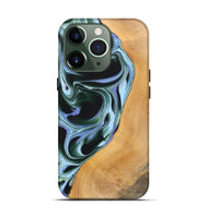 iPhone 13 Pro Wood Live Edge Phone Case - Charly (Blue, 744373)